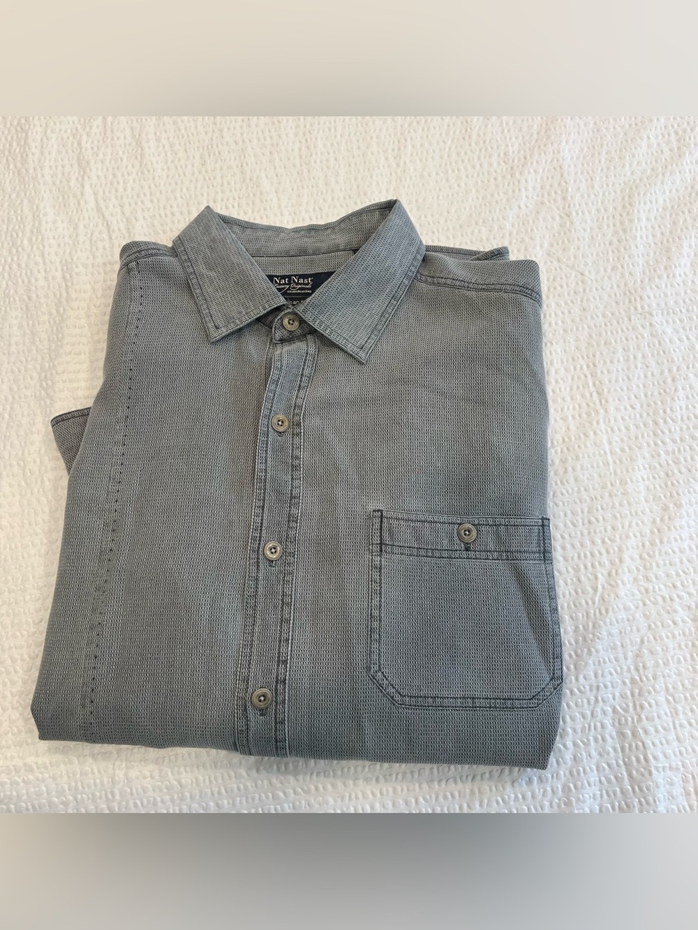 Nat Nast gray button up shirt for men size M